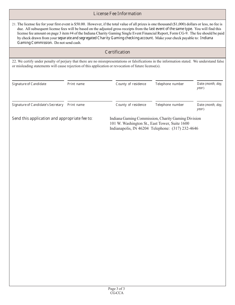 State Form 53655 (CG-CCA) Candidates Committee Application - Indiana, Page 3