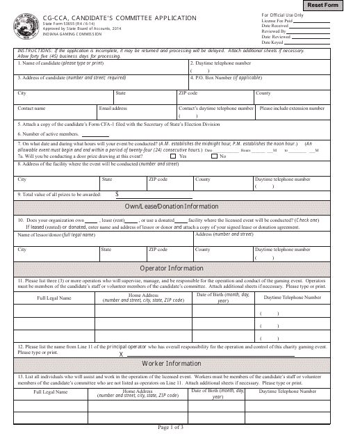 State Form 53655 (CG-CCA)  Printable Pdf