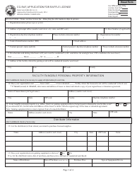 Document preview: State Form 45384 (CG-RAF) Application for Raffle License - Indiana
