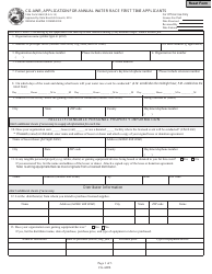 Document preview: State Form 53642 (CG-AWR) Application for Annual Water Race First Time Applicants - Indiana