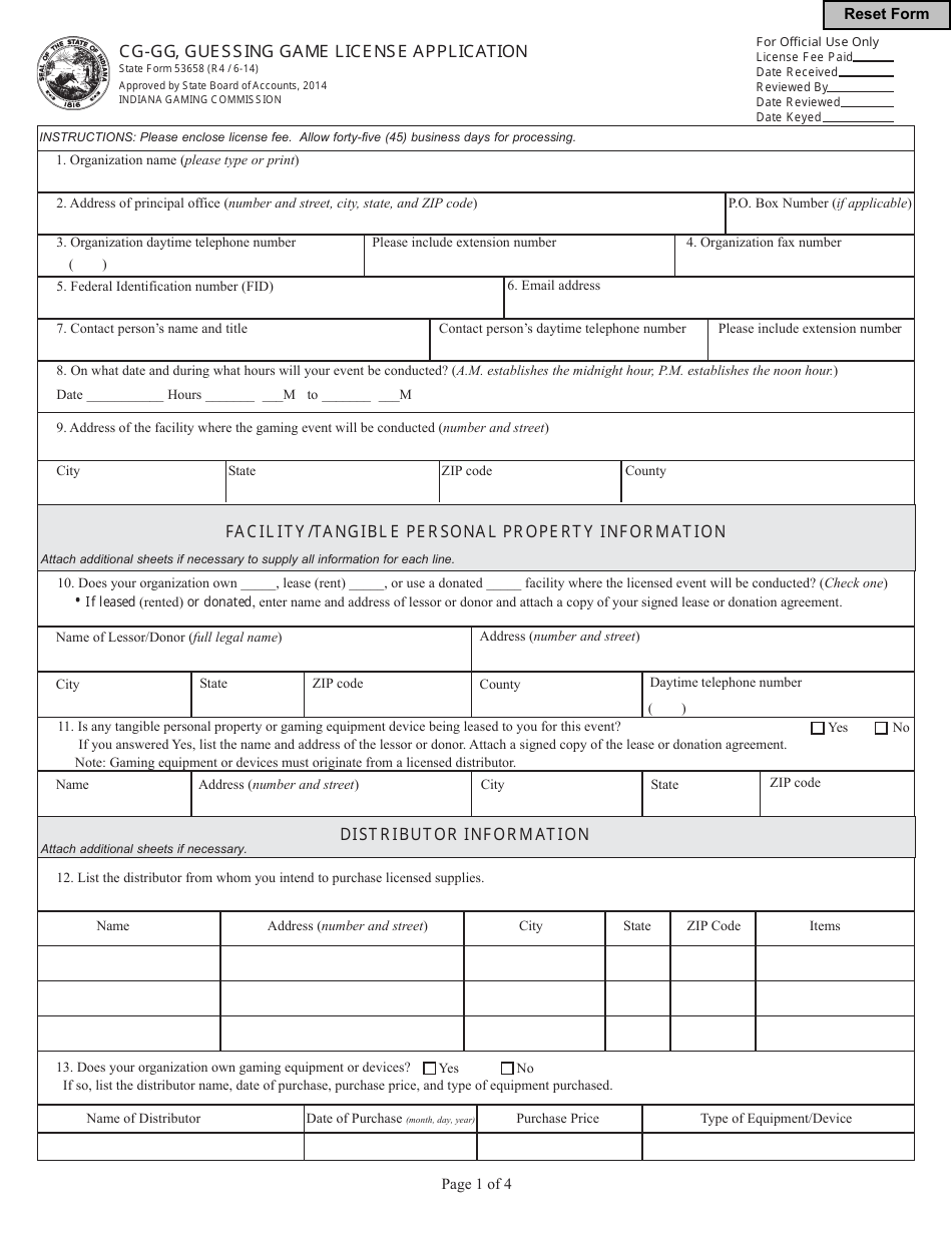 State Form 53658 (CG-GG) - Fill Out, Sign Online and Download Fillable