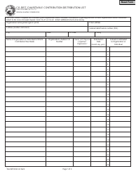 Document preview: State Form 48681 Cg-Dist, Charitable Contribution Distribution List - Indiana