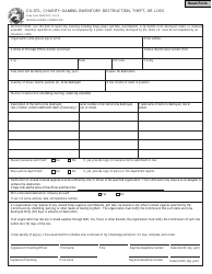 State Form 53650 &quot;Cg-Dtl, Charity Gaming Inventory Destruction, Theft, or Loss&quot; - Indiana