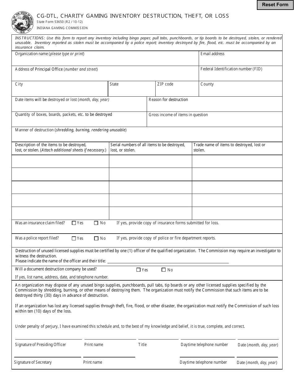 State Form 53650 - Fill Out, Sign Online and Download Fillable PDF ...