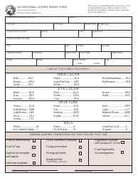 State Form 47367 &quot;Occupational License Intake Form&quot; - Indiana