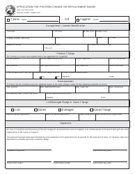 State Form 53543 &quot;Application for Position Change or Replacement Badge&quot; - Indiana