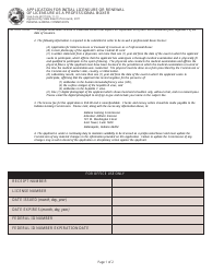 State Form 45727 &quot;Application for Initial Licensure or Renewal of Licensure as a Professional Boxer&quot; - Indiana