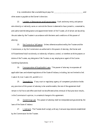 State Form 54218 Power of Attorney for the Designation and Appointment of a Trustee for the Purposes of Conducting Casino Gambling Operations - Indiana, Page 11