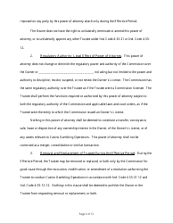 State Form 54218 Power of Attorney for the Designation and Appointment of a Trustee for the Purposes of Conducting Casino Gambling Operations - Indiana, Page 3