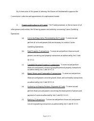 State Form 54218 Power of Attorney for the Designation and Appointment of a Trustee for the Purposes of Conducting Casino Gambling Operations - Indiana, Page 4