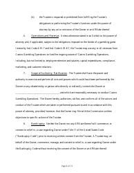 State Form 54218 Power of Attorney for the Designation and Appointment of a Trustee for the Purposes of Conducting Casino Gambling Operations - Indiana, Page 6