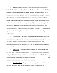 State Form 54218 Power of Attorney for the Designation and Appointment of a Trustee for the Purposes of Conducting Casino Gambling Operations - Indiana, Page 8
