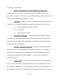 State Form 54218 Power of Attorney for the Designation and Appointment of a Trustee for the Purposes of Conducting Casino Gambling Operations - Indiana, Page 9