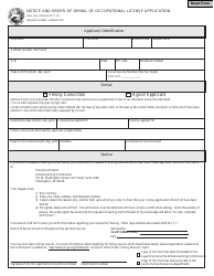 State Form 47368 &quot;Notice and Order of Denial of Occupational License Application&quot; - Indiana