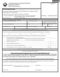 State Form 51414 Cg-Mdq, Manufacturer/Distributor Quarterly Report - Indiana