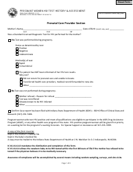 Document preview: State Form 52048 Pregnant Women HIV Test History & Assessment - Indiana