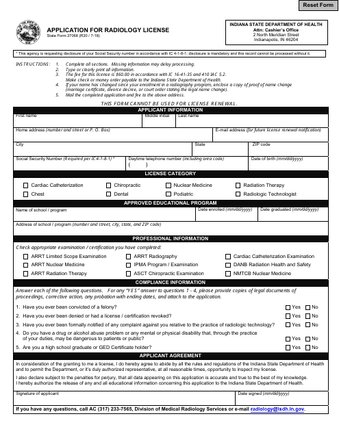 State Form 27068  Printable Pdf