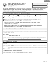 State Form 47896 Indiana Adoption Matching Registry Identifying Information Consent - Indiana