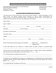 Application for Feeder Pig Dealer Agent Permit - Iowa