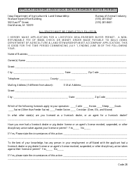 Application for Livestock Dealer/Order Buyer Permit - Iowa