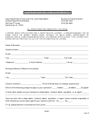 Application for Sheep Dealer License - Iowa