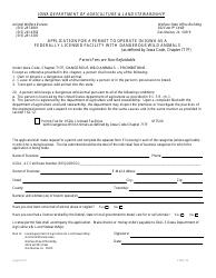 Document preview: Application for a Permit to Operate in Iowa as a Federally Licensed Facility With Dangerous Wild Animals - Iowa