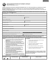 Document preview: State Form 54763 Application for Search of Paternity Affidavit - Indiana
