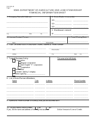 Form GD-2A Financial Information Sheet - Iowa