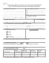 Form GD-2B Sole Proprietorship Financial Information Sheet - Iowa