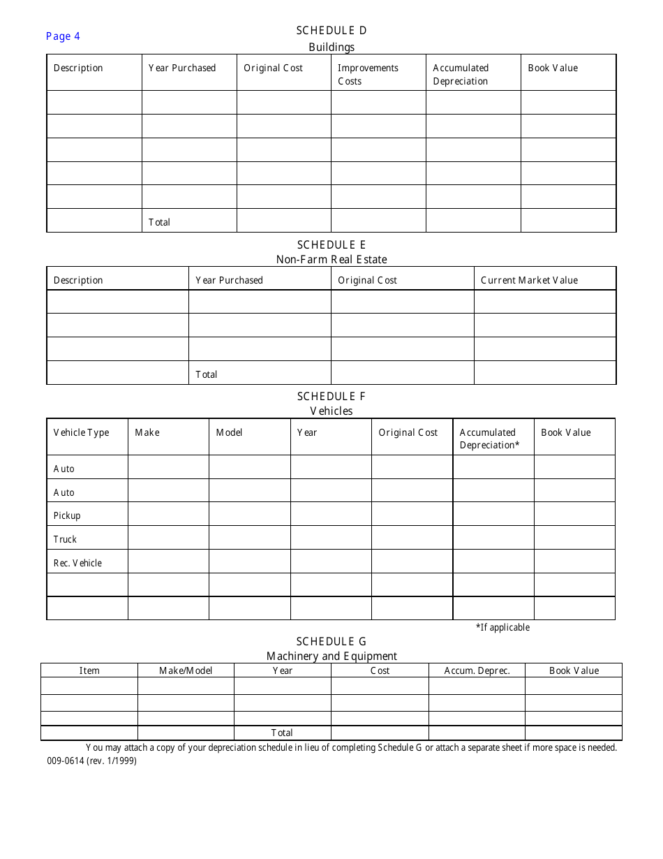 Form GD-2B Sole Proprietorship Financial Information Sheet - Iowa, Page 4