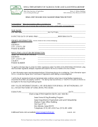 Document preview: Iowa Greyhound Dog Dam Information Report Form - Iowa