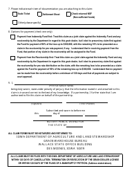 Grain Depositors and Sellers Indemnity Fund Grain Dealer Claim Form - Iowa, Page 2