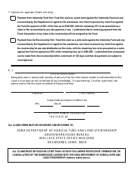 Grain Depositors and Sellers Indemnity Fund Warehouse Claim Form - Iowa, Page 2