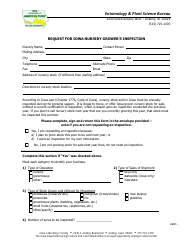 Request for Iowa Nursery Grower&#039;s Inspection - Iowa