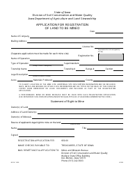Form MP-08 &quot;Application for Registration of Land to Be Mined&quot; - Iowa
