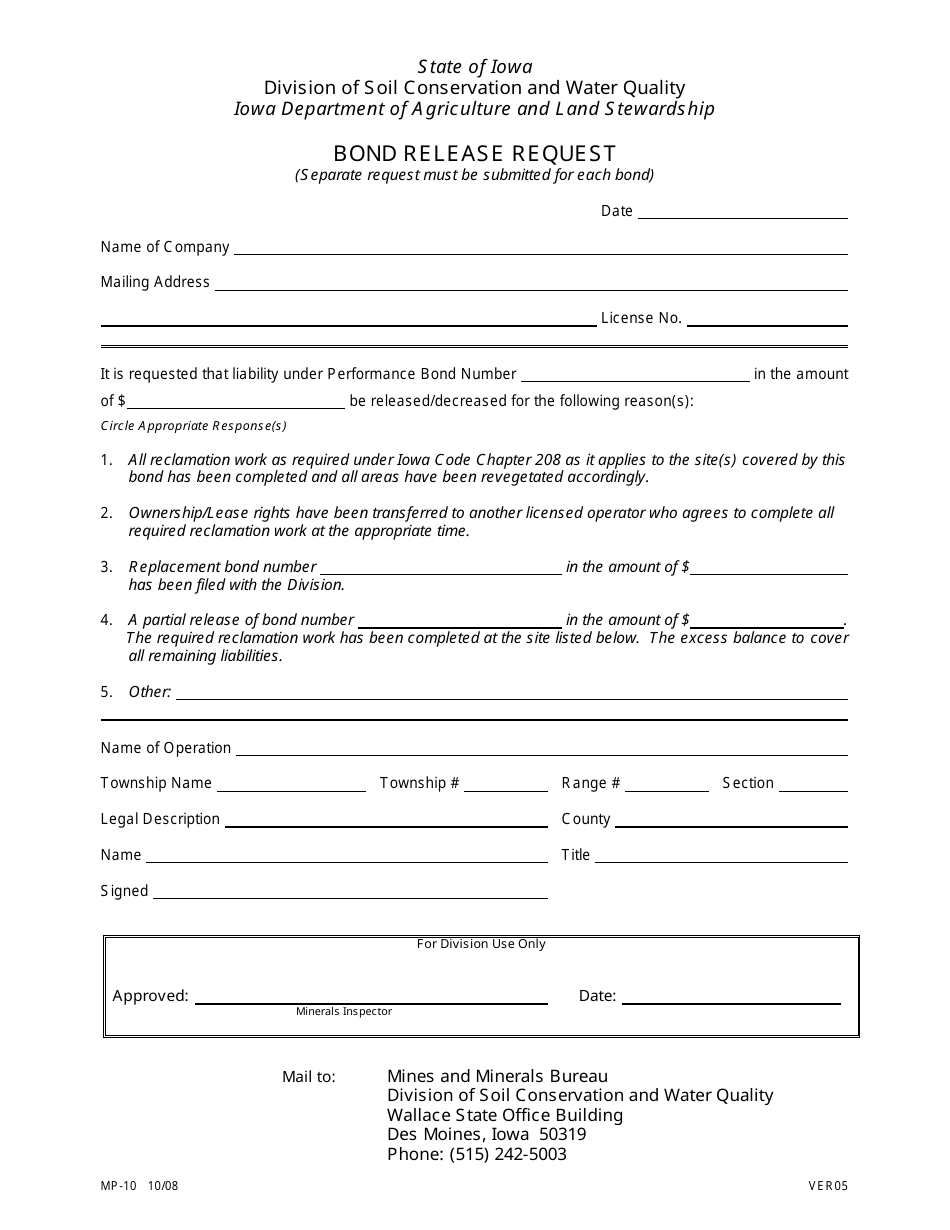 Form Mp-10 - Fill Out, Sign Online And Download Fillable Pdf, Iowa 