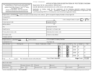 Form 009-0400 &quot;Application for Registration of Pesticides in Iowa&quot; - Iowa