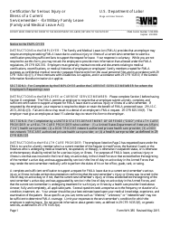 Document preview: Form WH-385 Certification for Serious Injury or Illness of a Current Servicemember - for Military Family Leave (Family and Medical Leave Act)