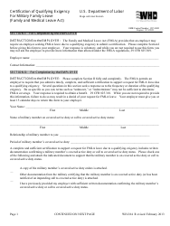 Form WH-384 &quot;Certification of Qualifying Exigency for Military Family Leave (Family and Medical Leave Act)&quot;