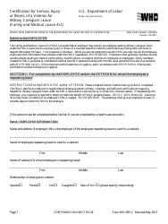 Form WH-385-V &quot;Certification for Serious Injury or Illness of a Veteran for Military Caregiver Leave (Family and Medical Leave Act)&quot;