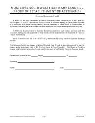 Municipal Solid Waste Sanitary Landfill Proof of Establishment of Account(S) - Iowa, Page 2