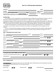 DNR Form 542-0322 Post Tier 2 Scr Evaluation Worksheet - Iowa