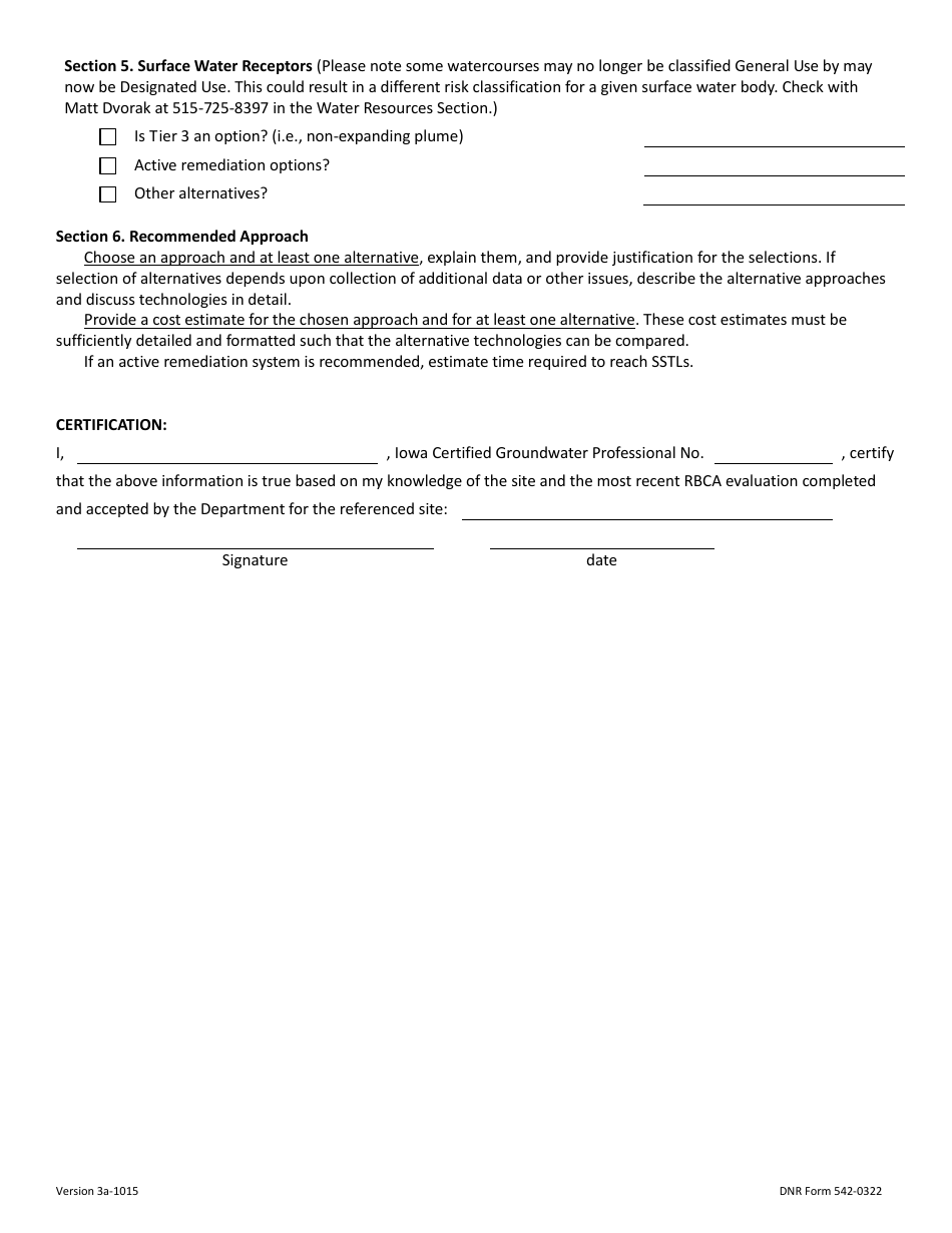 DNR Form 542-0322 Post Tier 2 Scr Evaluation Worksheet - Iowa, Page 5