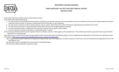 DNR Form 542-1250 Game Breeder&#039;s Activity Record - Annual Report - Iowa, Page 2