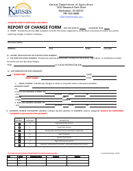 Form KPL-430 &quot;Report of Change Form&quot; - Kansas