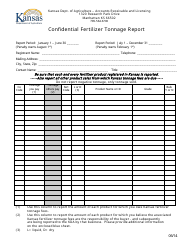 Confidential Fertilizer Tonnage Report - Kansas