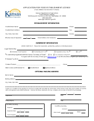 Application for Food Establishment License (Food, Mobile Unit, Non-nslp Schools) - Kansas