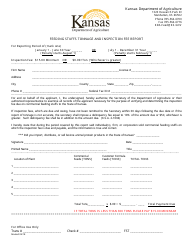 Feeding Stuffs Tonnage and Inspection Fee Report Form - Kansas