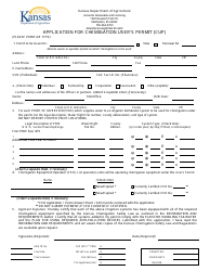 Document preview: Application for Chemigation User's Permit (Cup) - Kansas