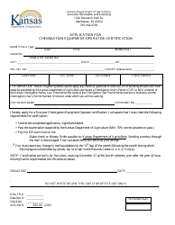 Document preview: Application for Chemigation Equipment Operator Certification - Kansas